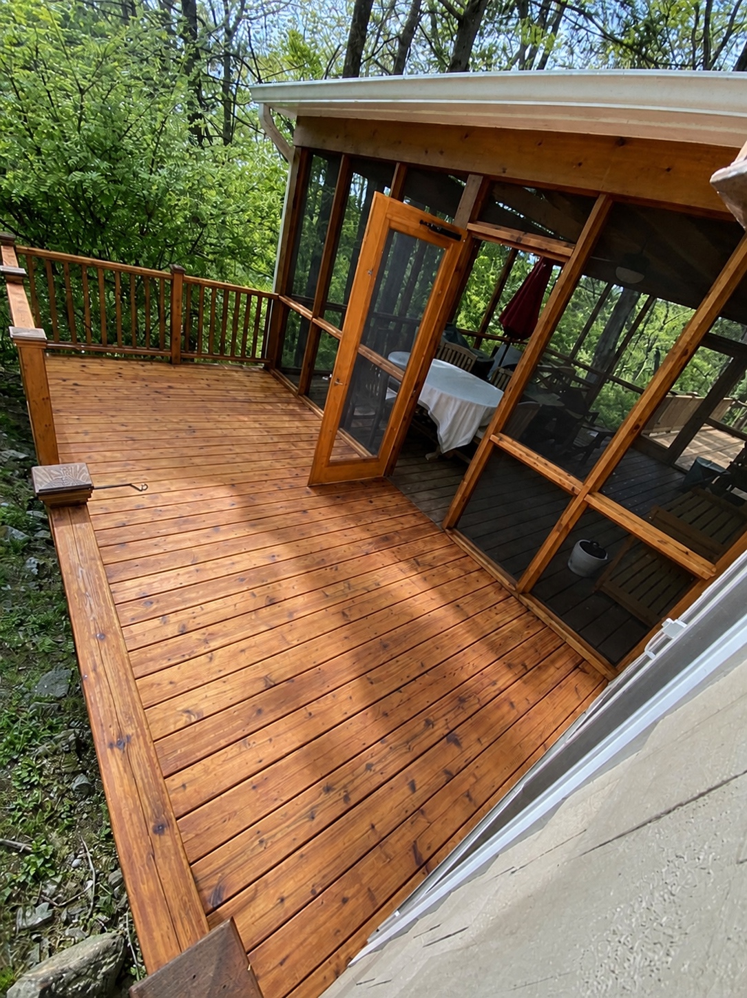 Refinished deck at a Westchester NY home