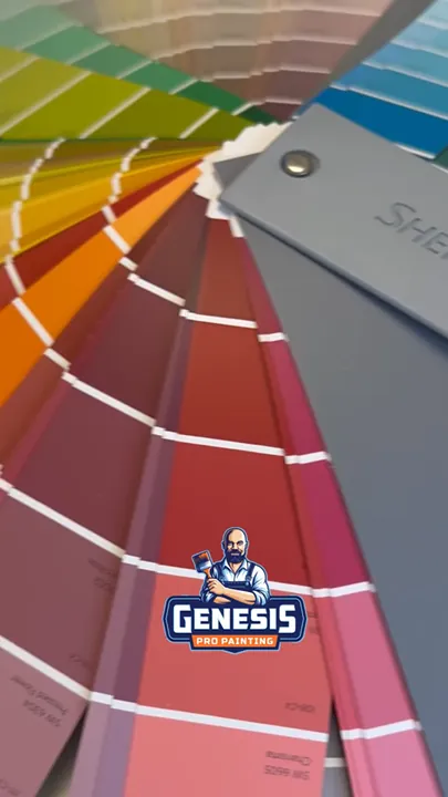 Genesis color-guidance visit with paint swatch fan and design samples